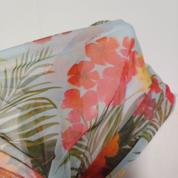 Vintage Guess Floral Scarf Bright Rectangle Y2K 90s Style Lightweight Accent - Picture 2 of 5